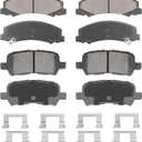 Front Ceramic & Rear Semi-Metallic Brake Pads Set for Chevy Impala 2011-2013, Impala Limited 2014-2016, 8PCS
