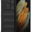 Case for Samsung S21 Ultra Galaxy S21 Ultra,Soft Silicone,FlockingLined Interior,Air Cushion 360° Shockproof,Protective Phone Cover for Samsung Galaxy S21 Ultra,Black