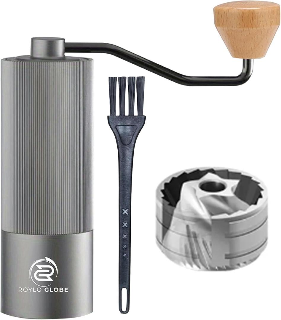 Manual Coffee Grinder with CNC 420 Stainless Steel Blades-Portable Hand Coffee Grinder with 20g CapacityCompatible Coffee Grinder manual with Cleaning Brush- Coffee Bean Grinding for Indoor & Outdoor