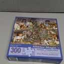 Bits and Pieces  300 Piece Jigsaw Puzzle for Adults  Christmas in The Barn - Glitter Glitter Animal Holiday Winter Tree Horse Cow Jigsaw Puzzle by Artist Barbara Behr