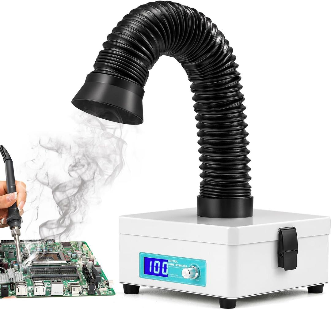 Antstone Solder Fume Extractor, Adjustable Speed, LED Display, 3-Stage Filters Desktop Soldering Fume Extractor for Laser Cutter, Soldering, 3D Printer, Welding, Phone Repair Solder Fan Fume Extractor