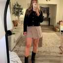 Womens Wool Pea Coat Button Up Open Front Trench Outerwear Long Sleeve Cropped Cardigan Jacket with Pockets (XL)