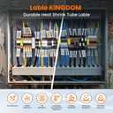 Label KINGDOM HSe-221 Heat Shrink Label Compatible with Brother P Touch Heat Shrink Tubing Label HSe221 8.8mm TZe Shrink Black on White for Wire Cable for Brother PT-P710BT E300 E500 P900, 3-Pack