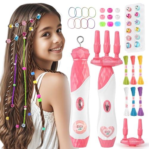 DIY Hair Salon Toys for Girls, Automatic Hair Braiding Machine & Rope Braider with Accessories, Kids Hair Styling Tool for Girls 3 4 5-12 Years Old