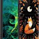 for Galaxy A16 5G Case with Slide Camera Cover,Heavy Duty Dual Layer Hybrid Shock Proof Protective Rugged Bumper Case for Samsung Galaxy A16 5G 6.7" 2024,Cute Fox Moon with Plants