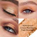 KYDA Light Brown Single Glitter Eyeshadow, Super Pigmented Pearl Brown Eyeshadow, Glitter Sparkly Shimmer Eye Shadow Compact, Lasting Waterproof Mini Eyes Makeup Eyes Brightener for Women