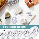 Queekay Housewarming Gifts New Home 1 Farmhouse Trivet for Hot Dishes and 5 Wooden Coasters Round Wood Hot Pads Set with Holder for Home Christmas Decoration 7" and 4"(Gray, White)