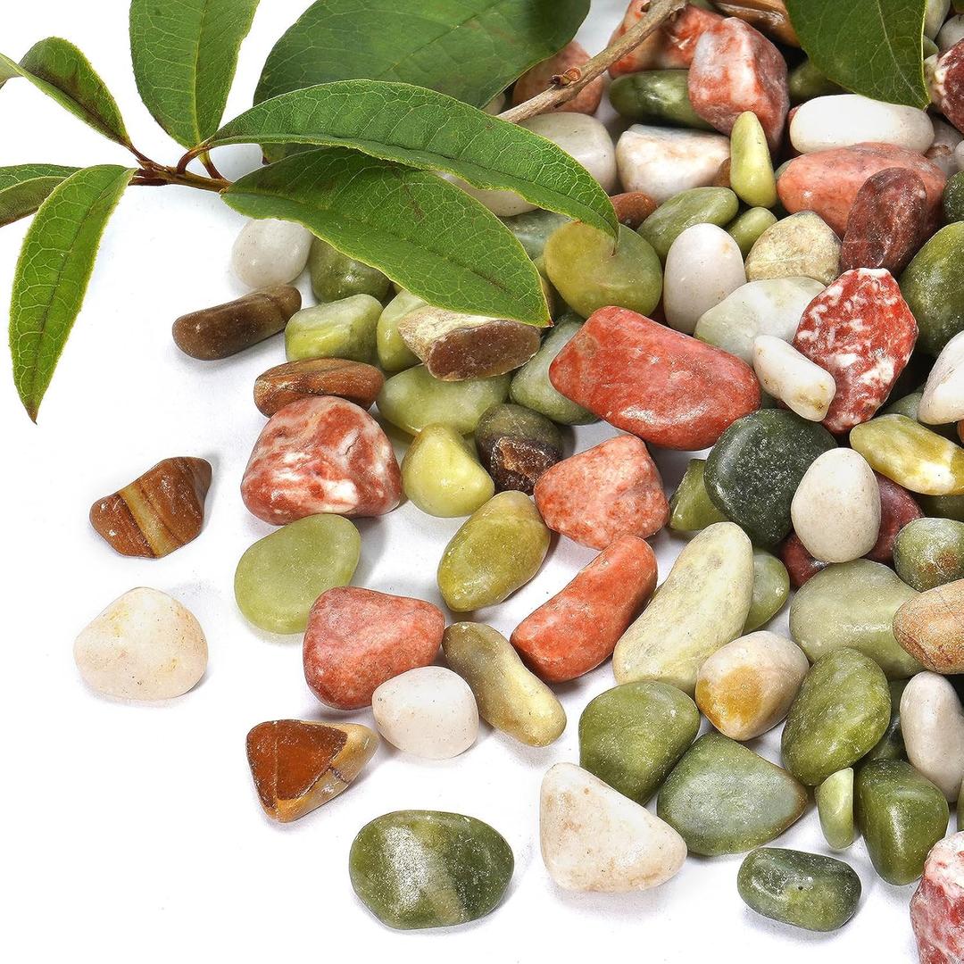 10 lb Pebbles for Indoor Plants, 1/2 Inch Decorative Rocks for Potted Plants, Natural Polished Pebbles for Vases, Succulent, Planters, Landscaping Drainage and Outdoor Gardening