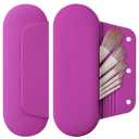 Silicone Makeup Brush Holder Travel Cosmetic BagSoft Portable Cosmetic Face Brushes Holder with Upgrade Anti-Fall Out Magnetic Closure, Large Travel Makeup Brush Case - Bright Pink