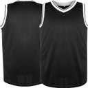 YWIES Plain Basketball Jersey, Blank Team Uniform, Hip Hop Hipster Short Sleeveless Active Shirts (Medium, White-black)