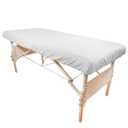 Massage Table Poly-Cotton Sheet Sets by Body Linen. - 3 Piece Set includes Flat & Flat Sheets and a Face Rest Cover. Super Soft and Durable for Professional Use (White)