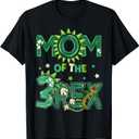 Mom Of The Three Rex Birthday Dinosaur Family Matching T-Shirt M