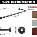 Livabber Industrial Pipe Clothes Rack, Heavy Duty Detachable Iron Garment Rack Wall Mounted, Rustic Saving Space Clothes Bar Multi-Purpose Hanging Rod for Bedroom, Closet, Black (36 Inch)