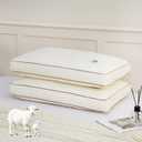 YOUR MOON Organic Soft Wool Pillow King Size Set of 2, Support Soft Bed Pillows for Sleeping, Premium Australian Wool Filling with 100% Cotton Cover, Down Alternative Pillows 2 Pack (Off White)