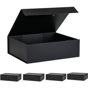 Extra Large Black Gift Box 5 Pack 19x16x6 Inches,Gift Boxs for Presents with Lid Magnetic Closure Collapsible,Groomsman Proposal Box,Birthday, Christmas,for Clothes and Large Gifts