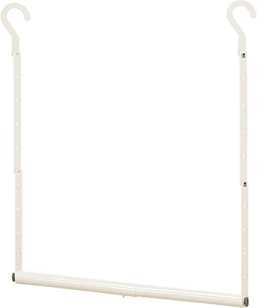 STORAGE MANIAC Adjustable Closet Rod Extender - Heavy Duty Space-Saving Clothes Hanging Bar, 1 Pack White