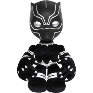 Mattel Marvel Black Panther Plush 11-inch Figure, Heart of Wakanda T'Challa with Soft Body Plus Lights and Sounds