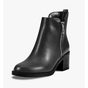 PIZZ ANNU Women's Fashion Ankle Boots Round Toe Low Chunky Block Heel Non-Slip Comfortable Short Boots Side Zipper Booties Shoes Size 7.5