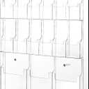 Weysat Acrylic Brochure Holder Wall Mount, Clear Plastic Pamphlet Holder Magazine Display Trifold Flyer Rack Hanging Literature Storage Organizer(3 Magazine Pockets, 12 Pamphlet Pockets)