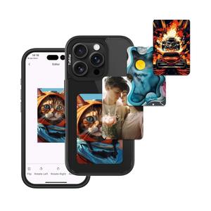 Upgraded Smart Ink Case for iPhone 16 Pro - 4.1" HD 4-Color E Ink Screen, NFC Custom Digital Picture Transfer, DIY Digital Photos, Durable Anti-Drop Cover, Compatible with iPhone – Black