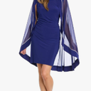 R&M Richards Women's Crystal Glow Evening Dress, Electric Blue, Size 14 Plus/14W