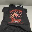 Galentine Gang Black Women's Galentine Day T-Shirt, L