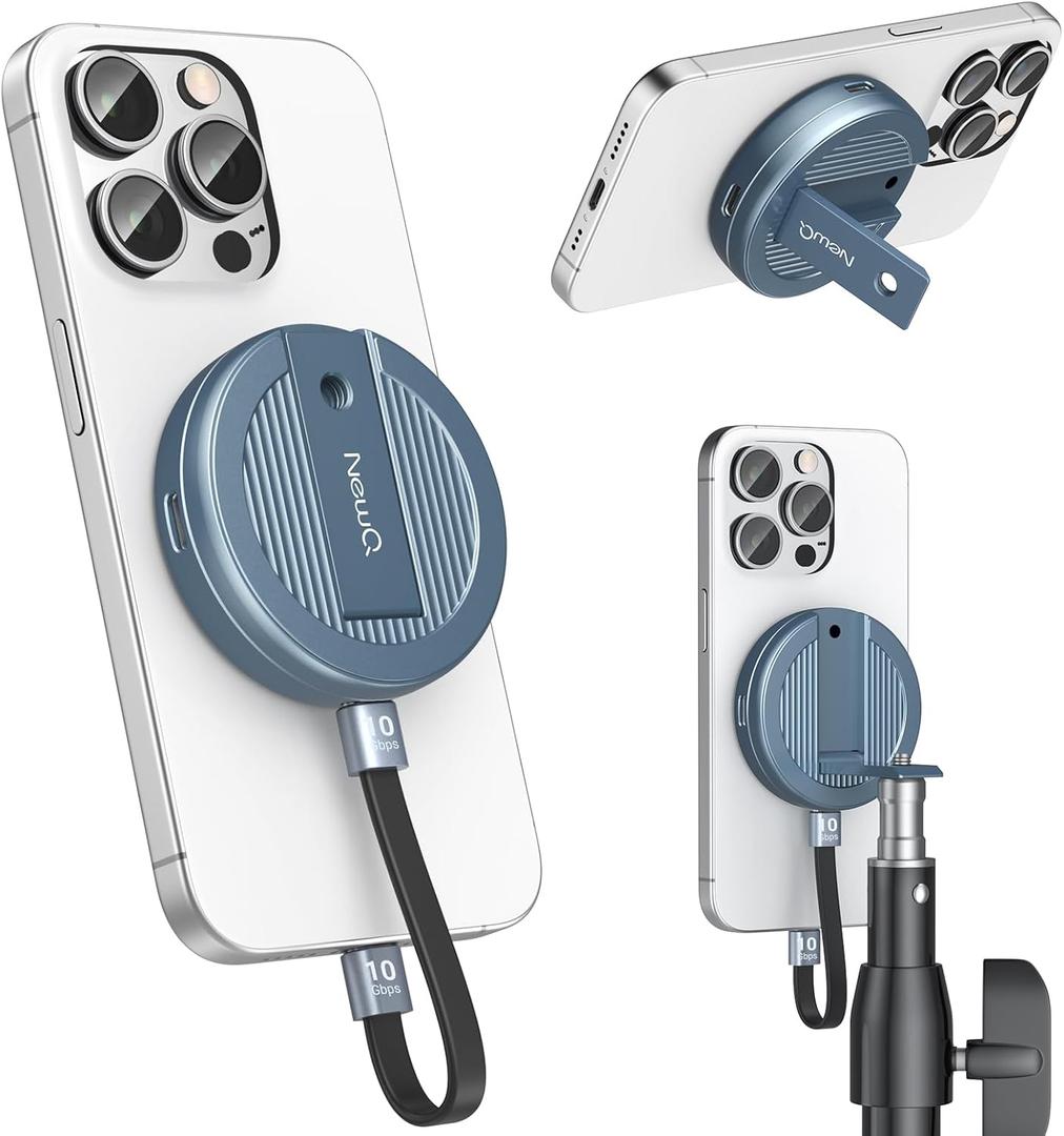 Portable SSD Enclosure for iPhone with MagSafe: External Drive Holder with Magnetic Phone Stand for 2230 NVMe M2 and Sata Storage Hard Drive Compatible to iPhone with USB C Port