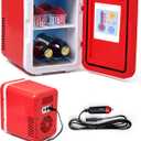 2LB Depot - Portable Car Mini Fridge - 1 Gallon Capacity - Hot and Cold Refrigerator Adjustable 20F to 65F - Ideal for Drinks and Food Storage - Red - Compact and Versatile Design