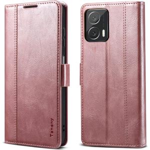 HAII Flip Case for Moto G 5G 2023,Flip Fold Leather Wallet Case with RFID Blocking Credit Card Slot and Kickstand Magnetic Closure Protective Cover for Motorola Moto G 5G 2023 (Pink)