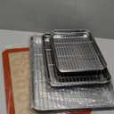 Stainless Steel Baking Sheet Tray Cooling Rack with Silicone Baking Mat Set, Cookie Pan with Cooling Rack, Set of 9 (3 Sheets + 3 Racks + 3 Mats), 10/12/16 Inch, Easy Clean