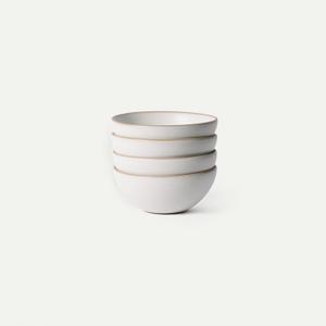 MORA Medium Bowls Set of 4, 28oz Ceramic Pottery Everyday Bowls - Microwave, Oven and Dishwasher Safe - Oat