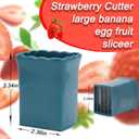 2 x Tulobi 2-Piece Fruit Slicer Set, Stainless Steel, Mini Cup Slicer, Quick Salad Maker, Creative Kitchen Gadget (Navy Blue + Cyan)