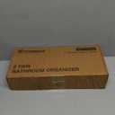 Forbena Bathroom Organizer Countertop, Counter Organizer for Bathroom Decor, Wooden Sink Shelf for Vanity Storage, Makeup Tray for Perfume Skincare Bedroom Kitchen Corner (2 Tier, White and Gold)