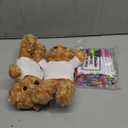 Blueweenly 20 Pcs Make Your Own Valentines Stuffed Bear Kit Including 9.84 Inches Velvet Animal White T Shirt 12 Colors Pens and Card DIY Stuffed Plush Valentine Gift for Crafts(Brown,Bear)