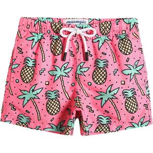 maamgic Boys Swim Trunks Toddler Swim Shorts Little Boys Bathing Suit Swimsuit Toddler Boy Swimwear (2T, Palmpineapple Pink)