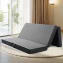 Tri Folding Mattress Queen Size - Memory Foam Tri-fold Handle & Non-Slip Bottom, Portable Foldable Sofa Bed Floor Chair for Travel RV Camping Guest Yoga - 6 Inch, 78"x58"x6"