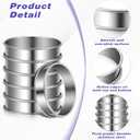 SHENLIU 24 Pack 4 Inch English Muffin Rings, Stainless Steel Nonstick Metal Round Crumpet Rings Silver Double Rolled Tart Ring Molds for Cookie Cooking Baking