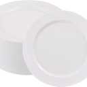 50 PCS White Plastic Plates for 50 Guests,10.25 inch Heavy Duty Disposable Plates for Wedding,Party,Birthday,Smooth Edge & Sturdy Dinner Plates