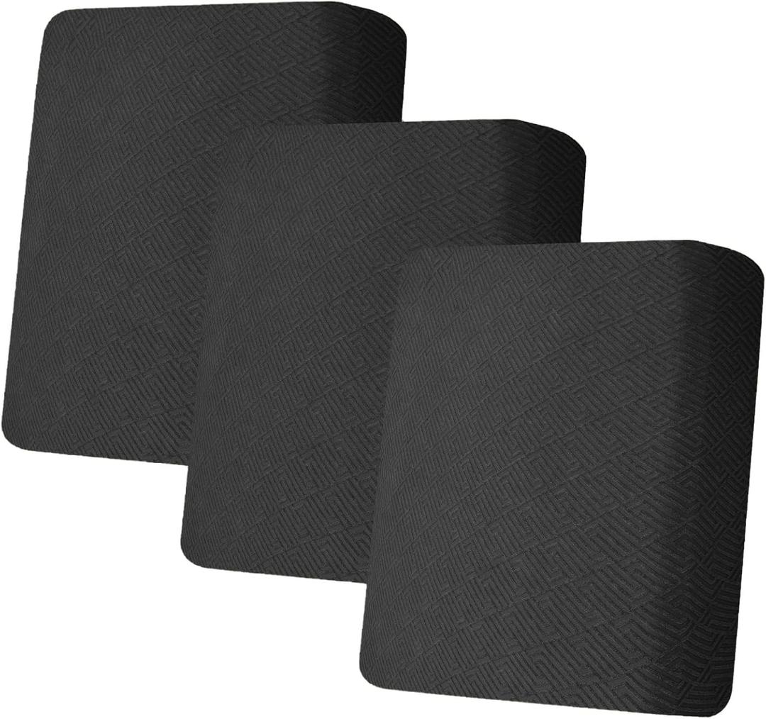 ZNSAYOTX Stretch Individual Cushion Covers Sofa Cushion Couch Seat Covers Slipcovers Soft Replacement Unique Pattern Furniture Protector with Elastic Bottom (Black, 3 Pc Cushion Cover)