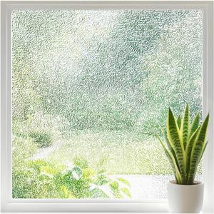 Frosted Glass Window Privacy Film with Ice Vein Texture, Static Cling UV Blocking Removable Covering, Decorative Frosting Film for Home Office Bedroom Door, Clear, 29.5 x 78.7 Inches