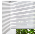 Persilux Dual Layer Polyester Window Shade, Cordless Zebra Blinds, White, 35.5" W x 64" H, Light Filtering, Safe for Kids & Pets, Room Darkening, Thermal Insulated