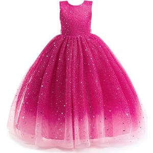 Flower Girls Tulle Dress Bridesmaid Sparkle Wedding Pageant Dresses Princess Birthday Party, Size 140