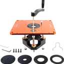 O'SKOOL Router Lift Systems for 3-1/2" Diameter Motors, 9-1/4'' x 11-3/4'' Plate 5-Piece Insert Ring Kit, RTS05
