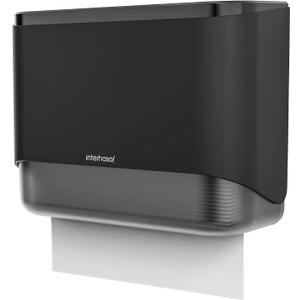 interhasa! Paper Towel Dispenser Wall Mounted, Adhesive Multifold Trifold c Fold Commercial Paper Towel Dispenser for Bathroom 10.8" L x 3.5" W x 8" H (Black)