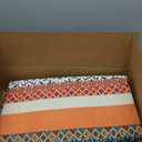 Lush Decor Boho Stripe Reversible Cotton Quilt 3-Piece Set, Full/ Queen, Turquoise & Tangerine - Bold Colorful Bohemian Bedding Set