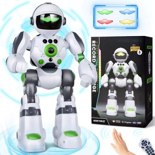 Zreswap Robot Toys Gift for Kids: Remote Control Robot Programmable with Record Voice Music Dancing Gesture Control, for Toddler Boys and Girls