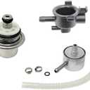 58PSI Fuel Pressure Regulator with housing + fuel filter For Harley Davidson Replaces 27408-01, 61001-01, & 62373-01