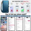 Defencase Compatible with iPhone 17 Pro Case Wallet with RFID Blocking Card Holder for Women Men, Fashion PU Leather Magnetic Snap Flip Zipper Strap Wallet Phone Case for iPhone 17 Pro 6.3", Dark Blue