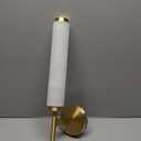 Alabaster Wall Sconce Light LED 3000K Modern Brass Wall Sconces with Natural Stone Shade, Indoor Wall Lights for Bathroom, Bedroom, Hallway (Single Head), 12 inches x 12 inches x 19 inches