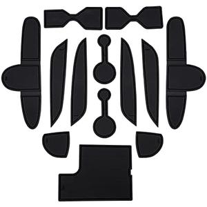 LUWU for 2025 Palisade Accessories - for 2023 2024 2025 Hyundai Palisade SE/SEL/XRT/Limited/Calligraphy Door Slot Mats Cup Holder Insert Coaster Center Console Liners Mats Black Trim - 13 PCS/Sets